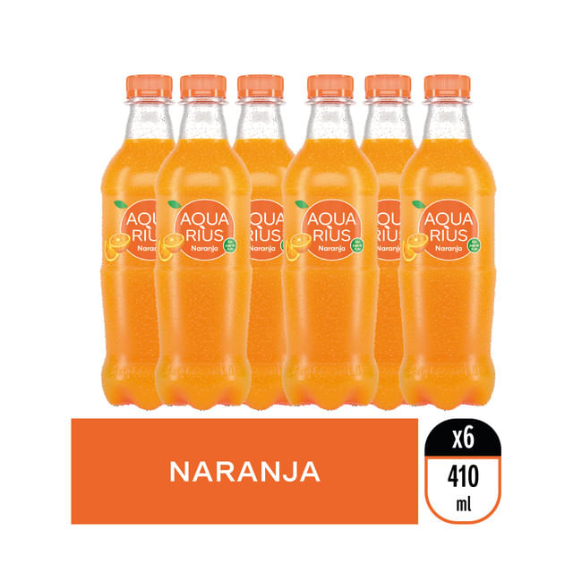 Pack Aquarius naranja 410 ml x 6