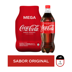 Coca-Cola sabor original descartable 1 L x 4
