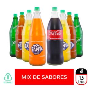 Caja Combinada Gaseosas 1.5L x 8 (Con envase)