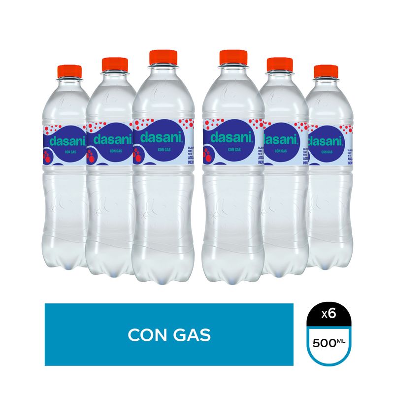 Pack Dasani con gas 500 ml x 6