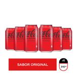 Pack Coca-Cola sin azúcar lata descartable 354 ml x 6
