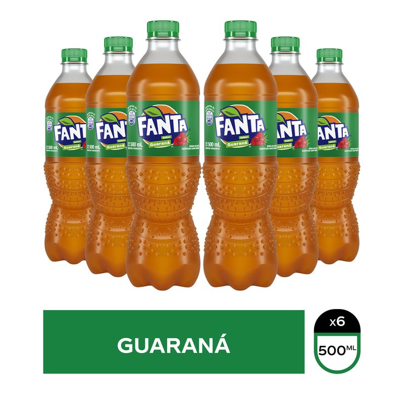 Pack Fanta guaraná descartable 500 ml x 6