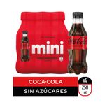 Mini pack Coca-Cola sin azúcar 250 ml x 6