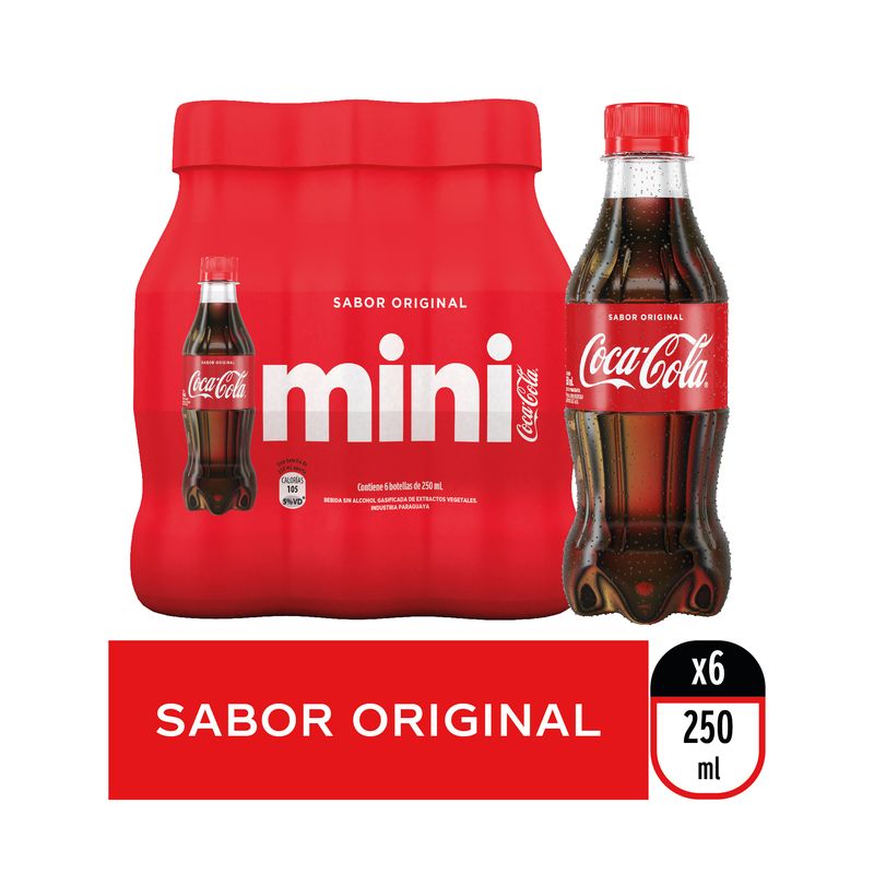 Mini pack Coca-Cola sabor original 250 ml x 6