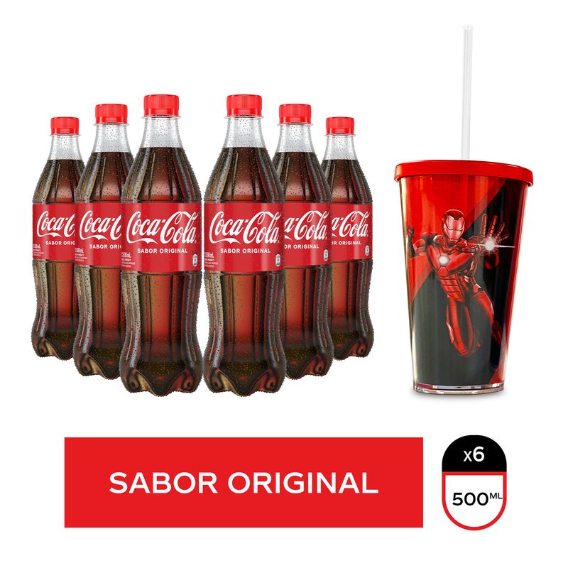 Combo-Coca-Cola-sabor-original-500-ml-x-6---1-vaso-Iron-Man