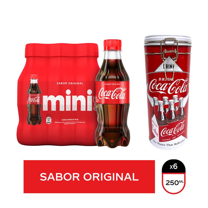 Combo-Mini-Pack-Coca-Cola-sabor-original-x6---tarro-vintage-rojo