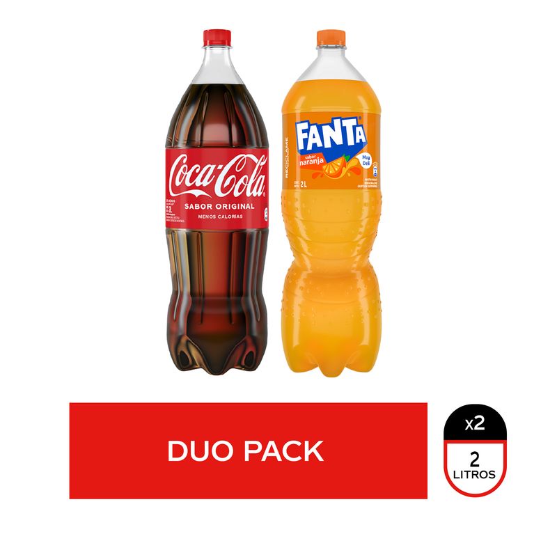 Pack-Coca-Cola-sabor-original---Fanta-naranja-2L