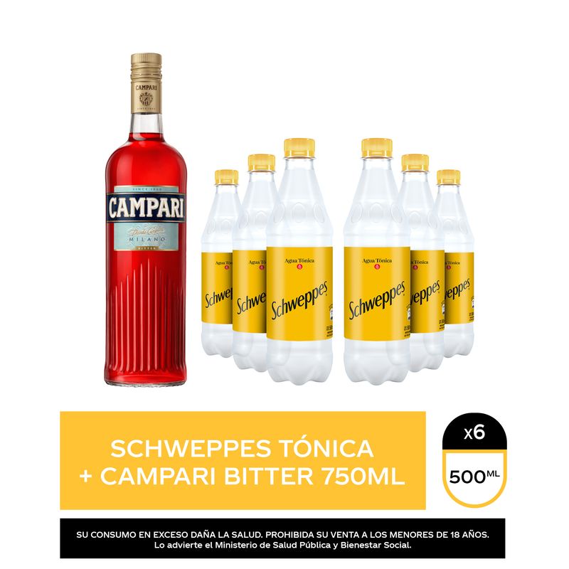 Schweppes-tonica-500mL-x6---Campari-750mL