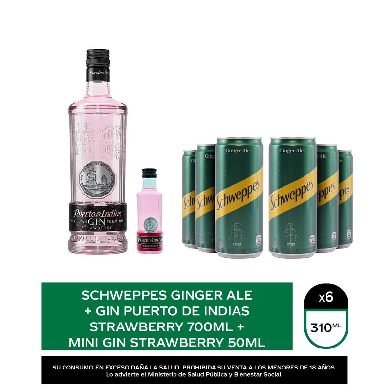 Schweppes-tonica-Ginger-Ale-310mL-x6--Gin-Puerto-de-Indias-Strawberry-700mL---1-Mini-Gin-S