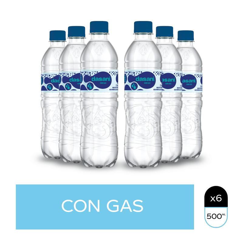 DASANI 500ML CON GAS X6 NUEVO