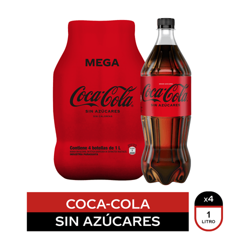 Coca-Cola sin azúcar descartable 1 L - Mega