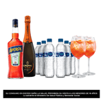 Dasani con gas 500 ml x6 + Aperol y Espumante 750 ml + 2 Copas de plastico Aperol de regalo.