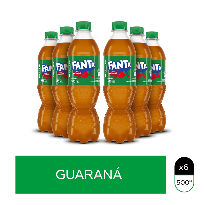 Pack Fanta guaraná descartable 500 ml x 6