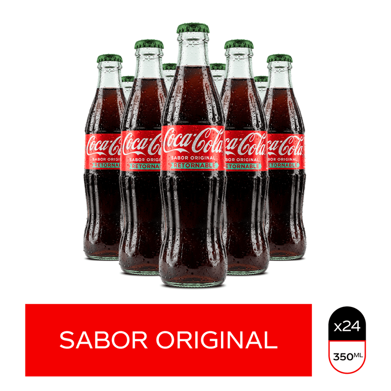 Caja Coca-Cola sabor original retornable 350 ml x 24 (No incluye envase)